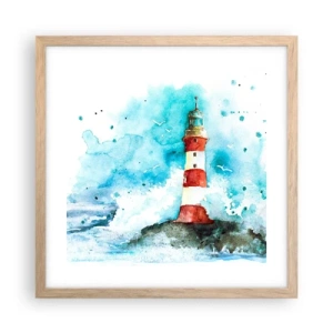 Poster in cornice rovere chiaro - L'unità dei quattro elementi - 40x40 cm