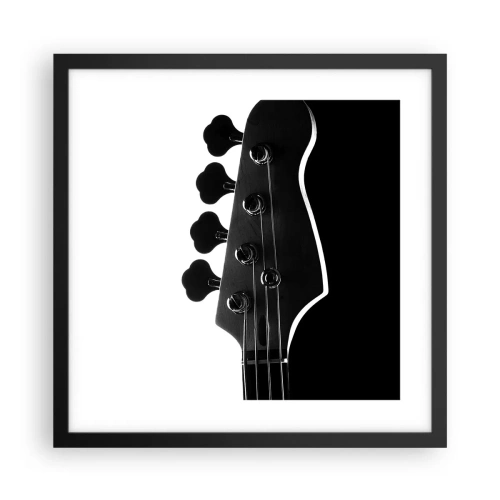 Poster in cornice nera - Silenzio rock - 40x40 cm