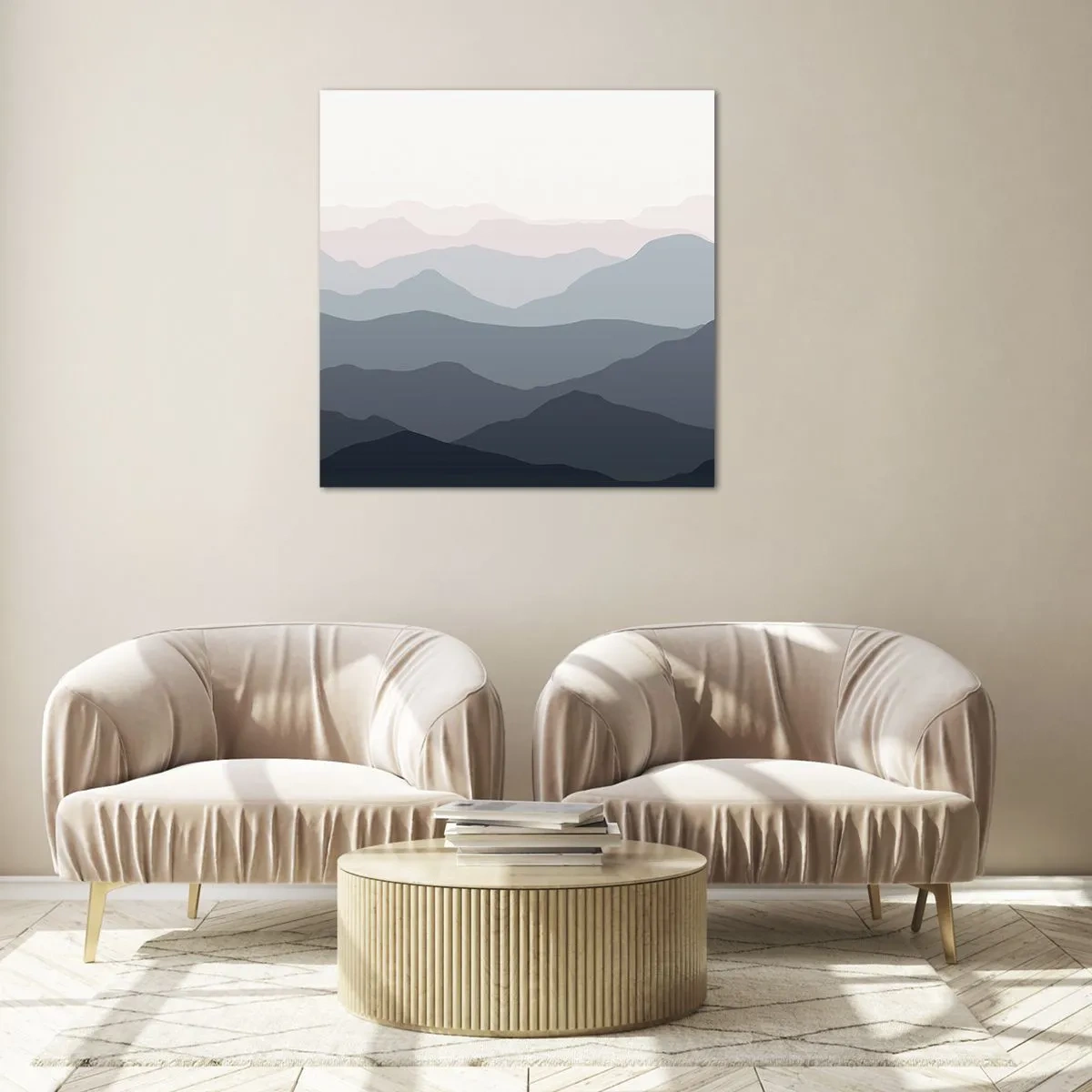 Quadro su vetro - Le onde dei monti - 30x30 cm