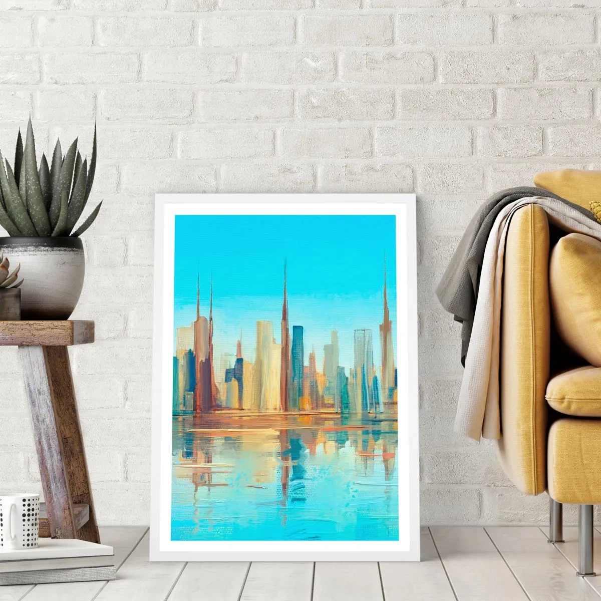 Poster in cornice bianca - Metropoli assolata - 70x100 cm