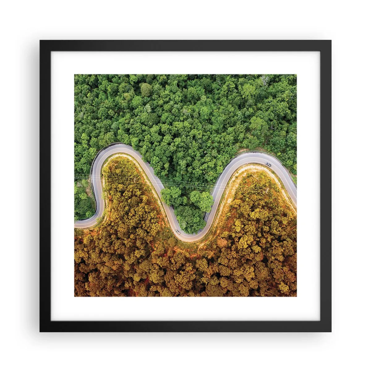 Poster in cornice nera - Confine e separazione - 40x40 cm