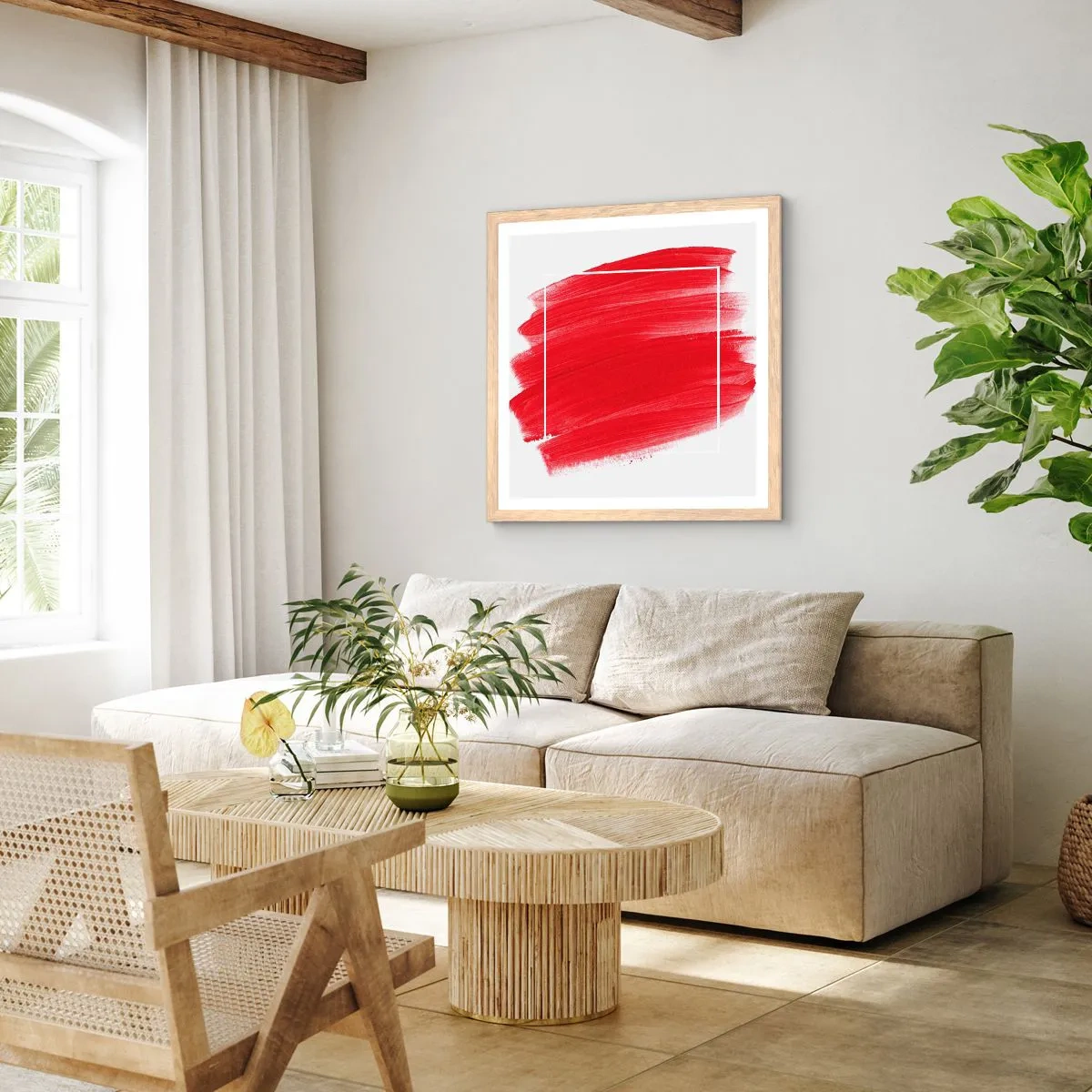 Poster in cornice rovere chiaro - Fuori dagli schemi - 50x50 cm