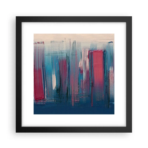 Poster in cornice nera - Composizione verticale in blu e rosso - 30x30 cm