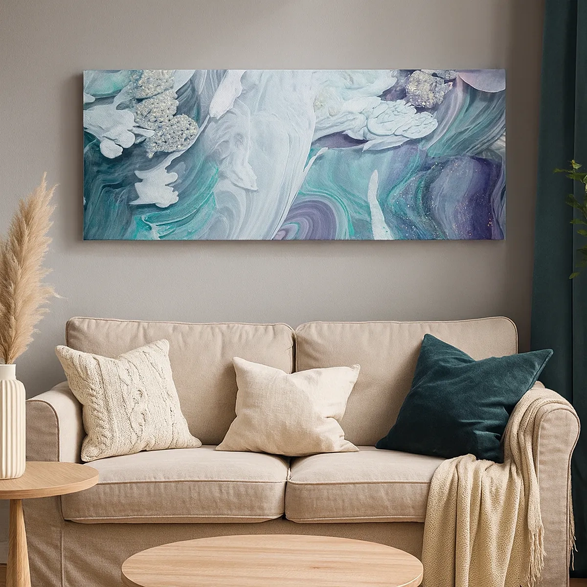 Quadro su tela - Stampe su Tela - Correnti di blu - 30x30 cm