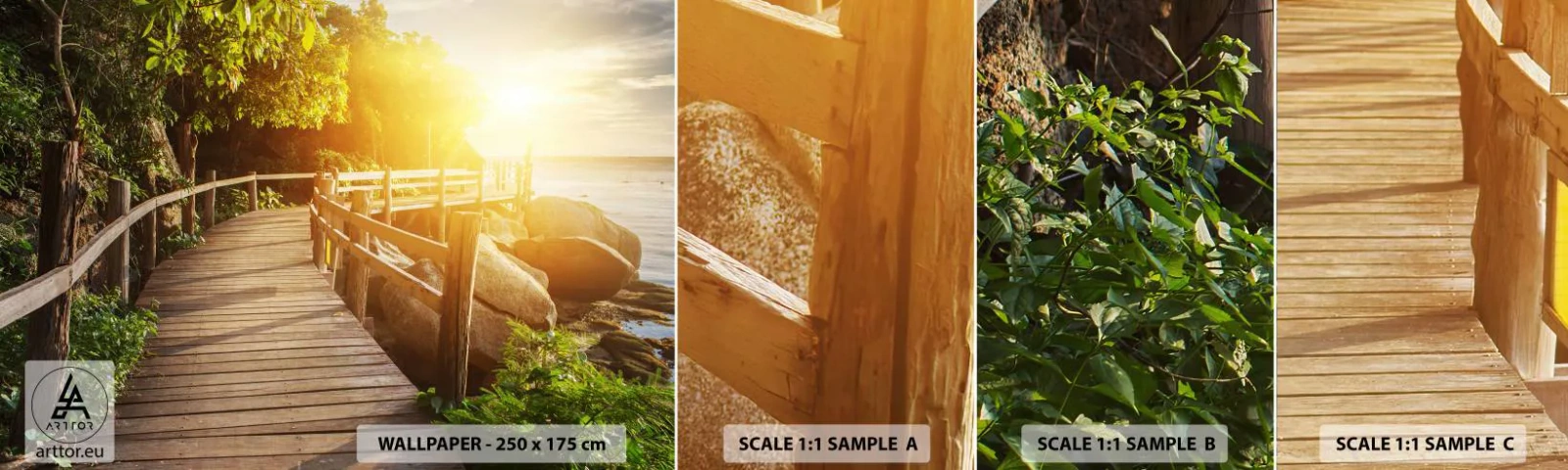 Campione Di Fotomurale Standard Eco - Altra curva, altre meraviglie - Paesaggio, Passeggiata sul mare, Mare - 100x30 cm