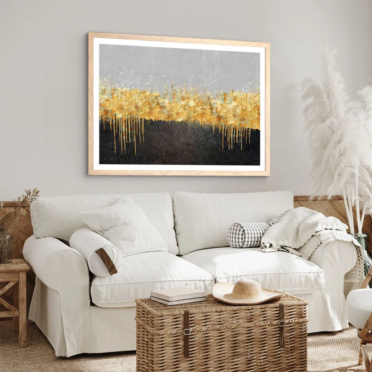 Poster in cornice rovere chiaro - Nel profondo e verso l'alto - 50x40 cm