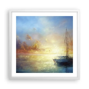 Poster in cornice bianca - Nella baia dorata - 50x50 cm
