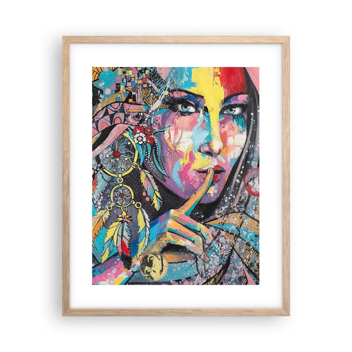 Poster in cornice rovere chiaro - Taci, finché capirai - 40x50 cm