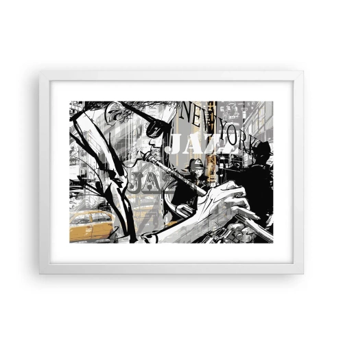Poster in cornice bianca - Al ritmo di New York - 40x30 cm