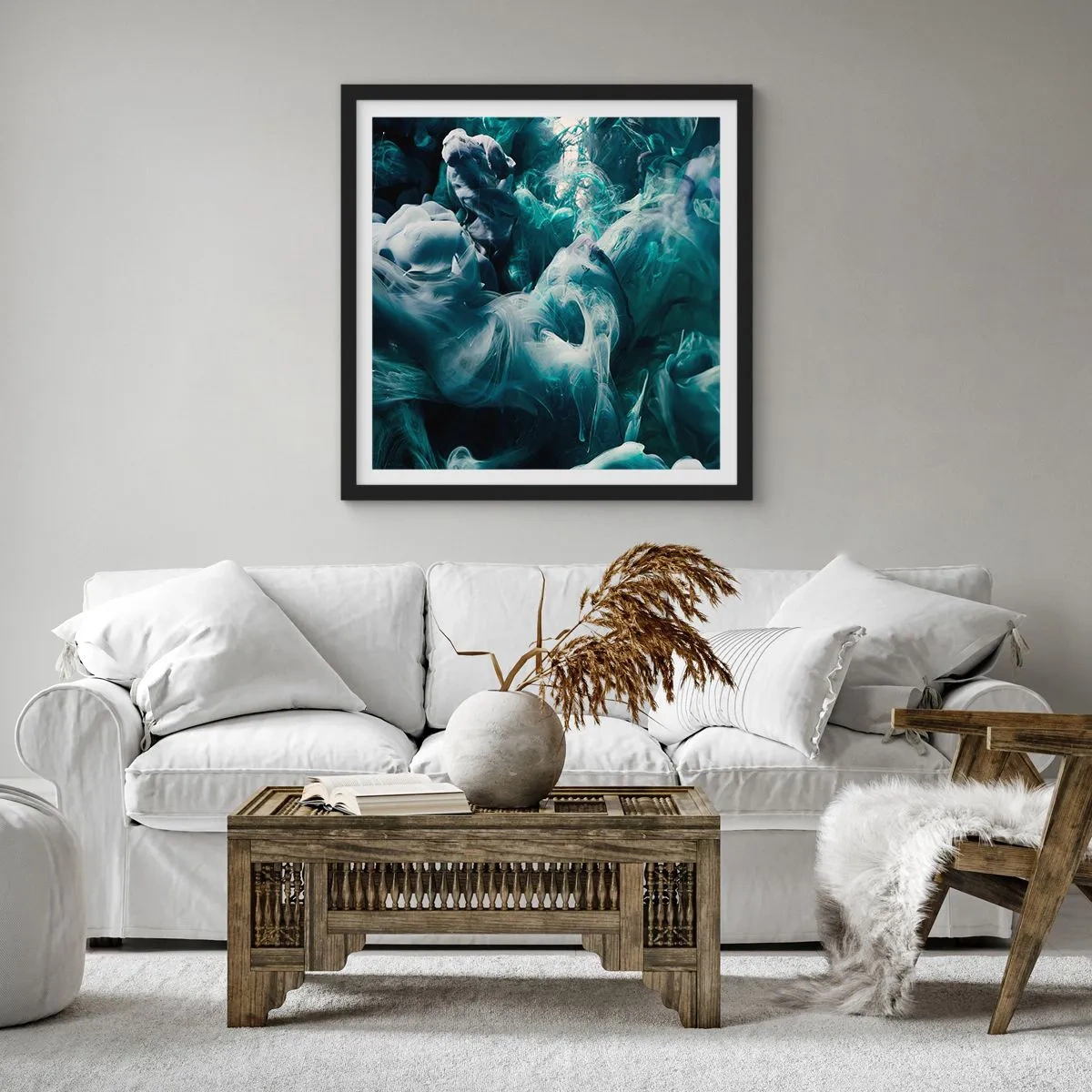 Poster in cornice nera - Il movimento dei colori - 30x30 cm