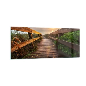 Quadro su vetro - Dritto verso la riva - 100x40 cm