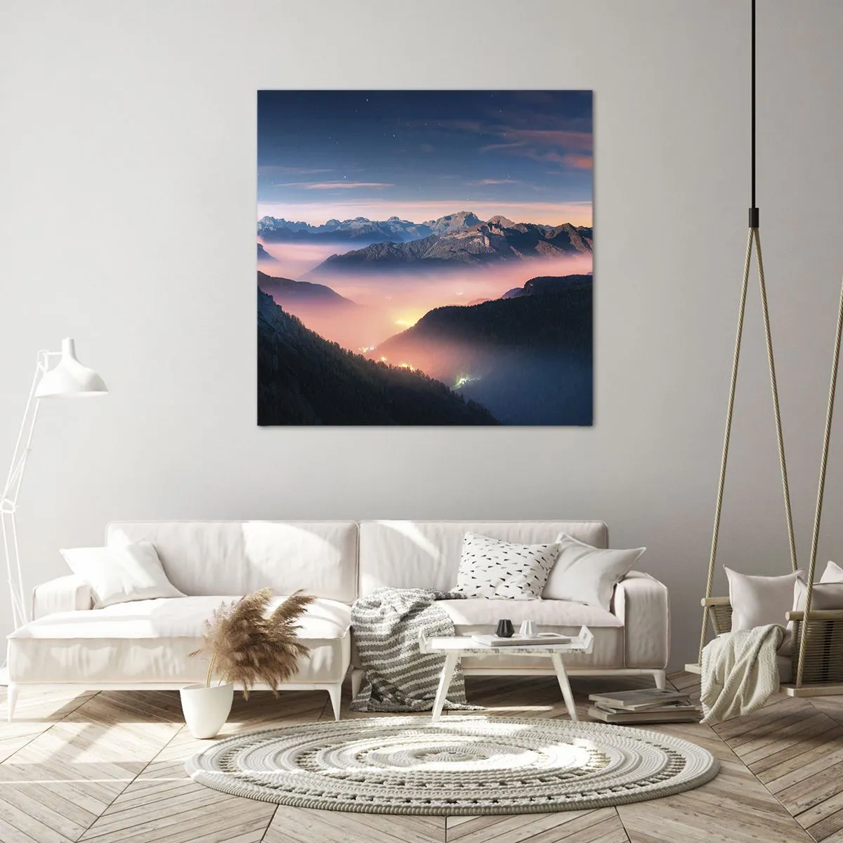 Quadro su tela - Stampe su Tela - La luce nelle valli - 40x40 cm