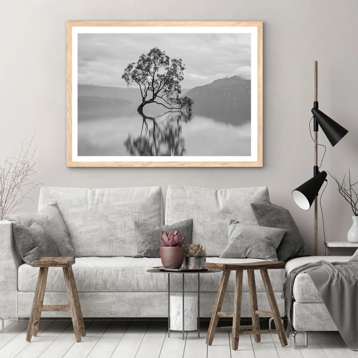 Poster in cornice rovere chiaro - C'è un paese così - 40x30 cm