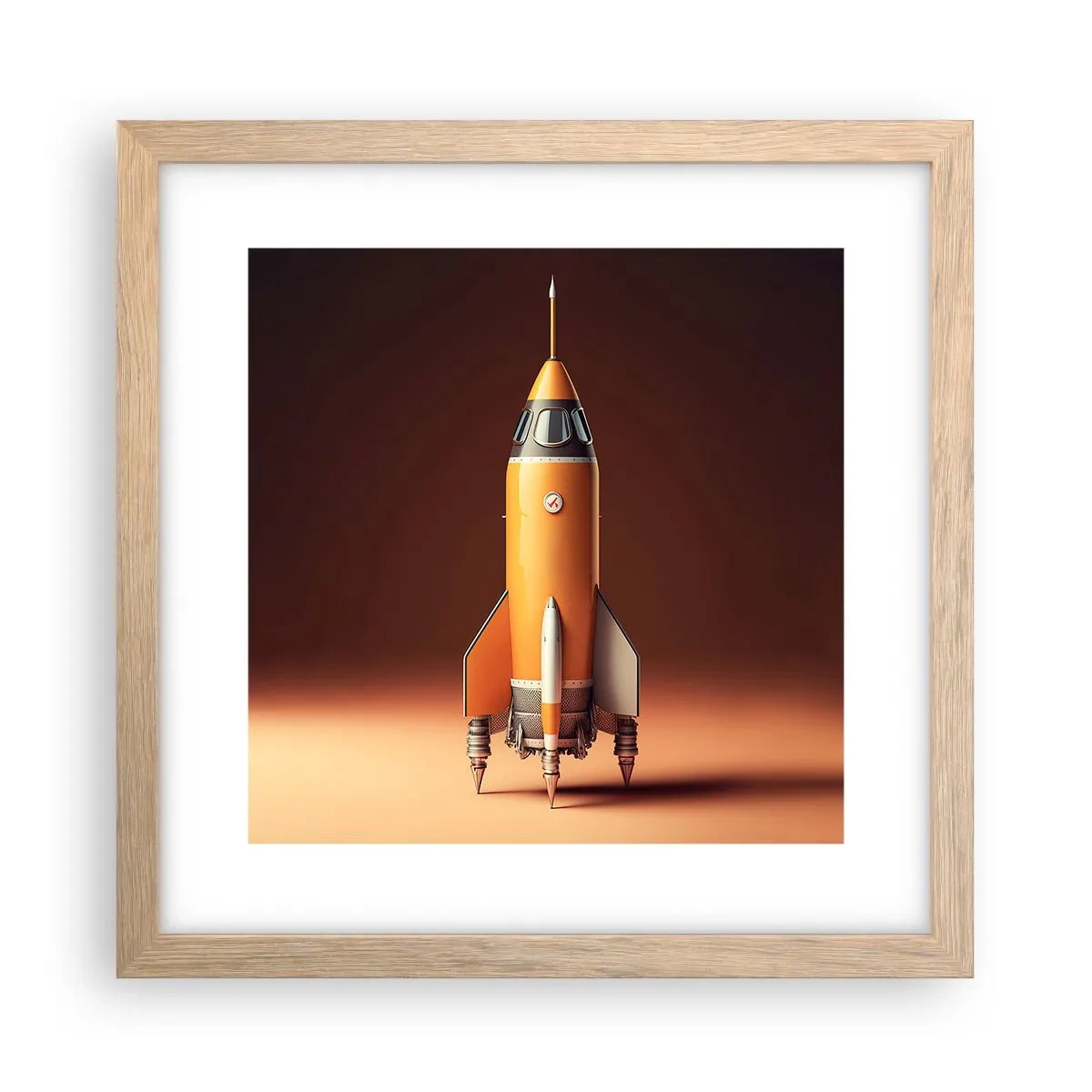 Poster in cornice rovere chiaro - Si inizia dai sogni - 30x30 cm