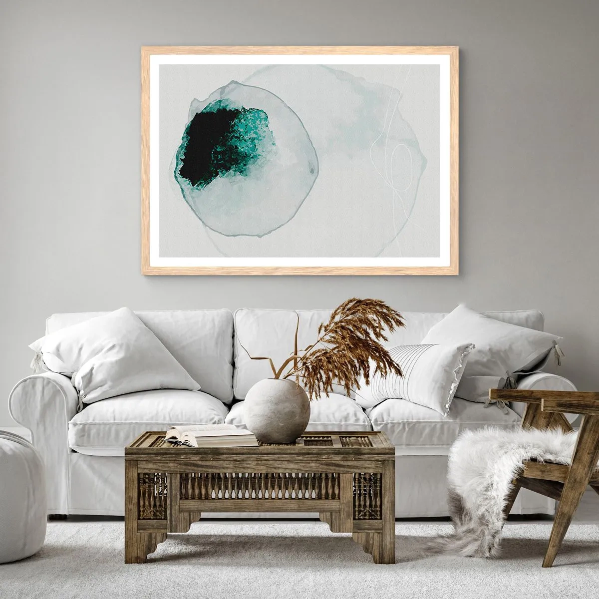 Poster in cornice rovere chiaro - In una goccia d'acqua - 50x40 cm