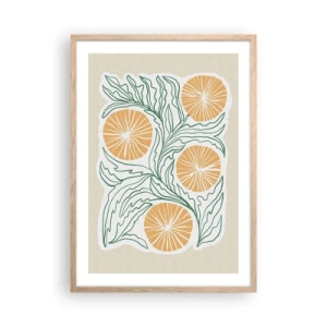 Poster in cornice rovere chiaro - Etnicamente con una nota di astrazione - 50x70 cm