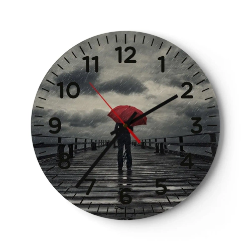 Orologio da parete - Orologio in Vetro - Non importa che piove - 30x30 cm