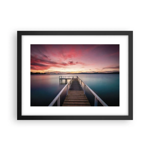 Poster in cornice nera - La fiamma mite della sera - 40x30 cm