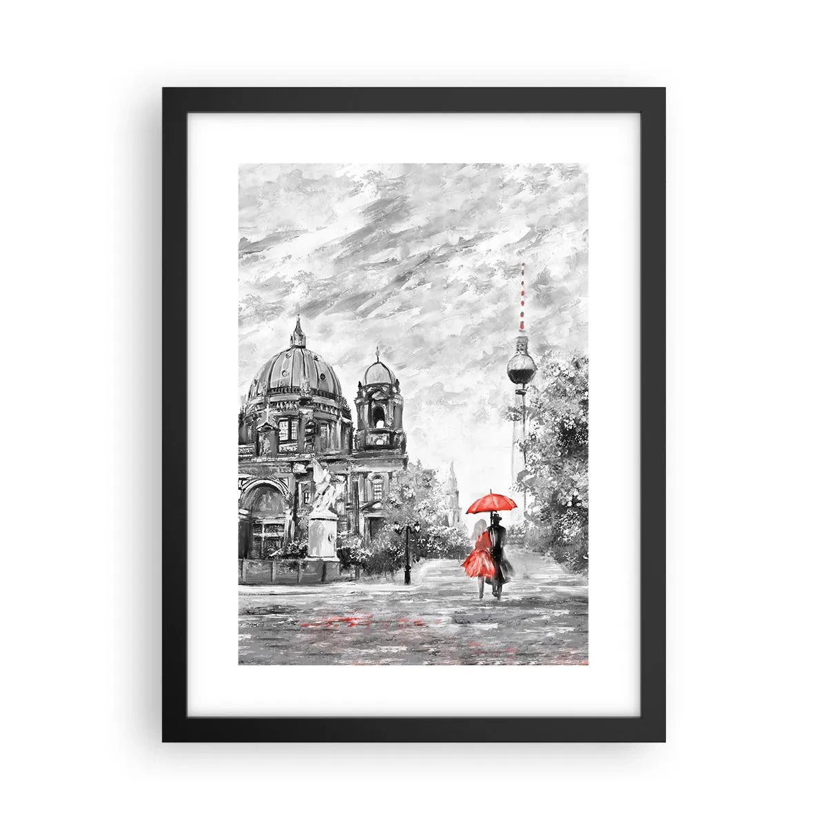 Poster in cornice nera - Incontro a Berlino - 30x40 cm