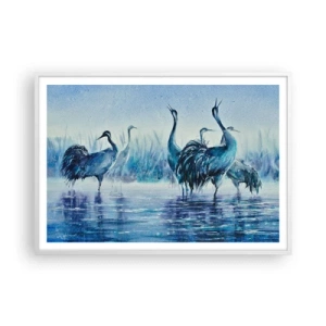 Poster in cornice bianca - Incontro mattutino - 100x70 cm