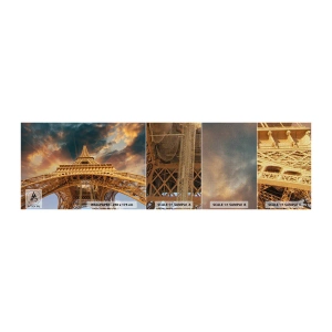 Campione di Fotomurale Premium Canvas - Come gli uomini hanno raggiunto il cielo - Torre Eiffel, Architettura, Parigi - 100x30 cm