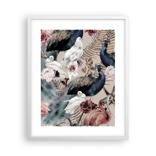 Poster in cornice bianca - Nel giardino del palazzo - 40x50 cm