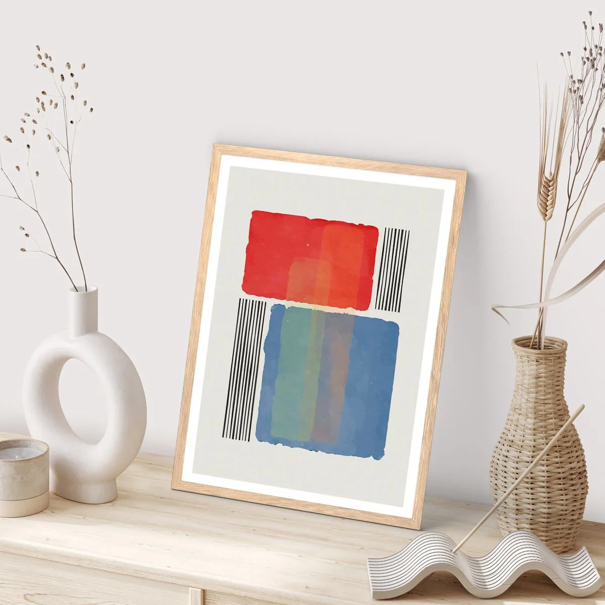 Poster in cornice rovere chiaro - Spirito e lettera della geometria - 40x50 cm