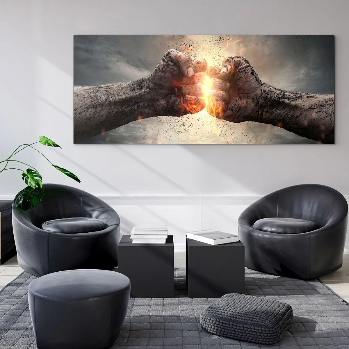 Quadro su vetro - Pronto alla battaglia - 100x40 cm