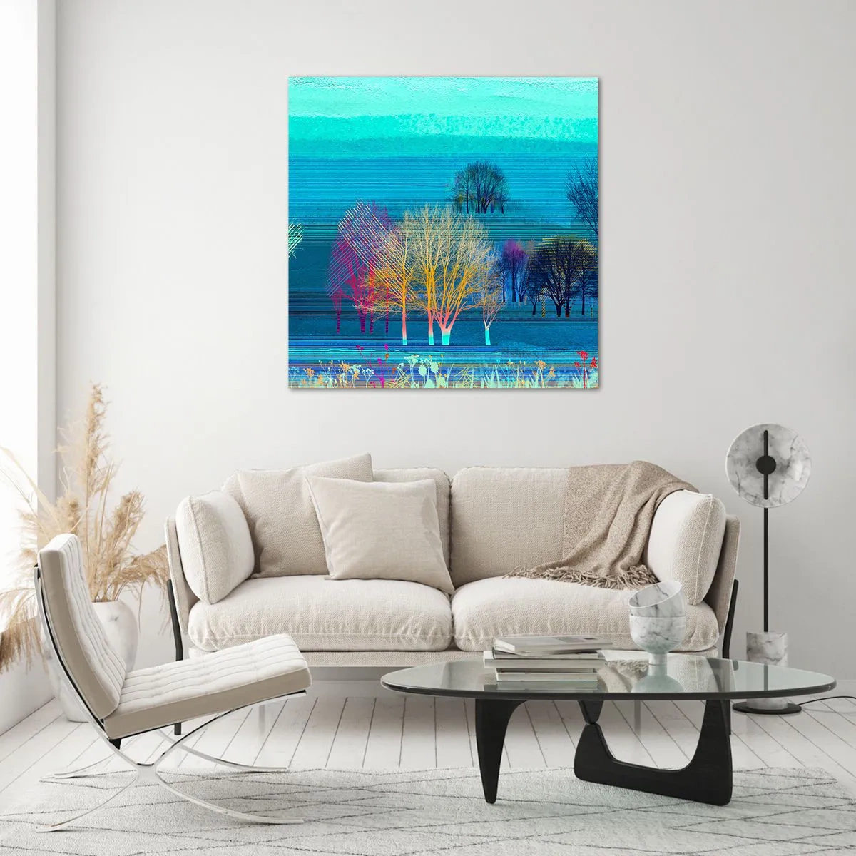 Quadro su vetro - Paesaggio pettinato - 30x30 cm