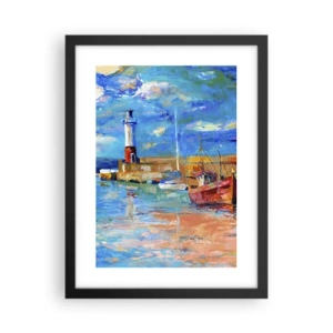 Poster in cornice nera - Pomeriggio nell'insenatura multicolore - 30x40 cm