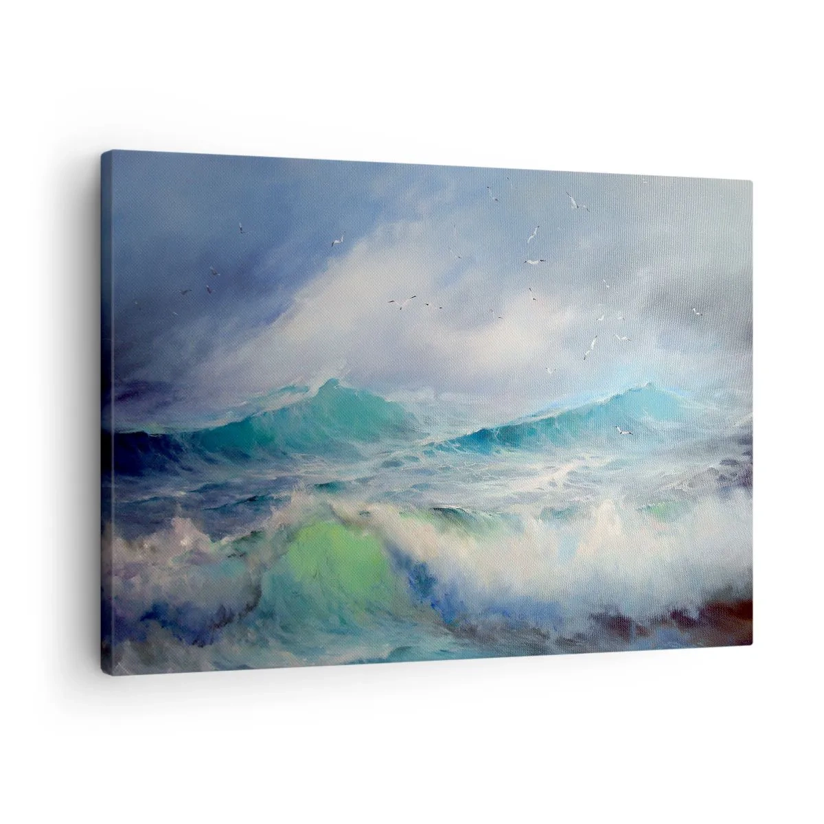 Quadro su tela - Stampe su Tela - Onde violente sull'oceano - 70x50cm - Il turbine ululò di trionfo... - Decorazione murale moderna per soggiorno e camera da letto ARTTOR