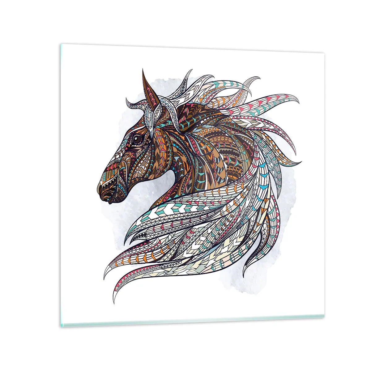 Quadro su vetro - Il destriero del guerriero celtico - 30x30 cm