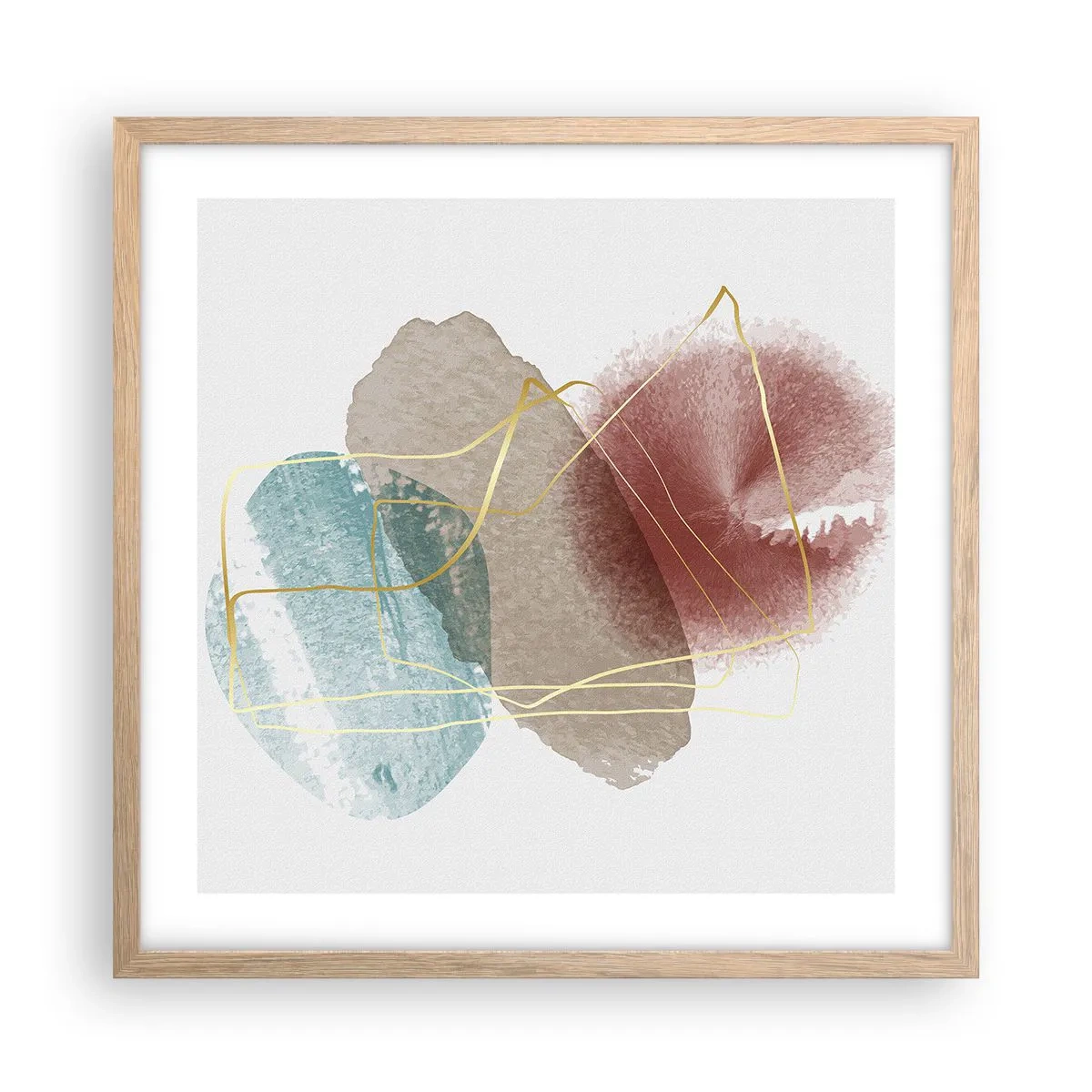 Poster in cornice rovere chiaro - Coralli dello spazio - 50x50 cm