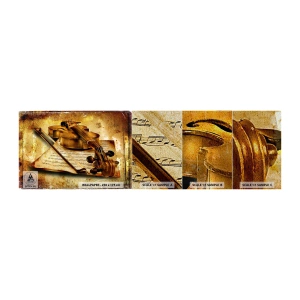 Campione di Fotomurale Premium Sand - Ci vuole subito un virtuoso - Violino, Musica, Note musicali - 100x30 cm