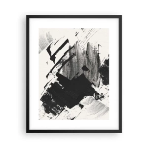 Poster in cornice nera - Astrazione: espressione di nero - 40x50 cm