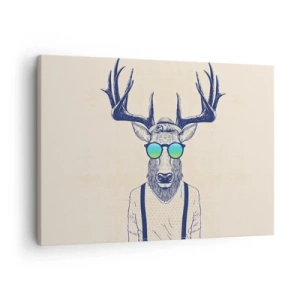 Quadro su tela - Stampe su Tela - Cervo stilizzato con occhiali da sole - 70x50cm - E chi ti aspettavi? - Decorazione murale moderna per soggiorno e camera da letto ARTTOR