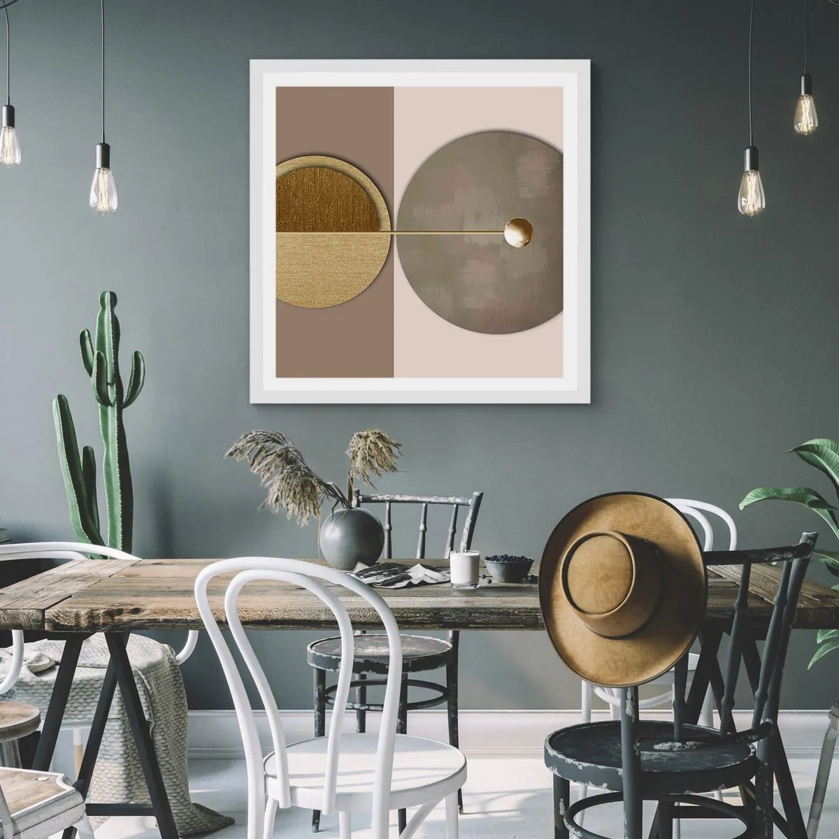 Poster in cornice bianca - Equilibrio perfetto - 40x40 cm