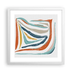 Poster in cornice bianca - Astrazione piacevolmente sorridente - 40x40 cm