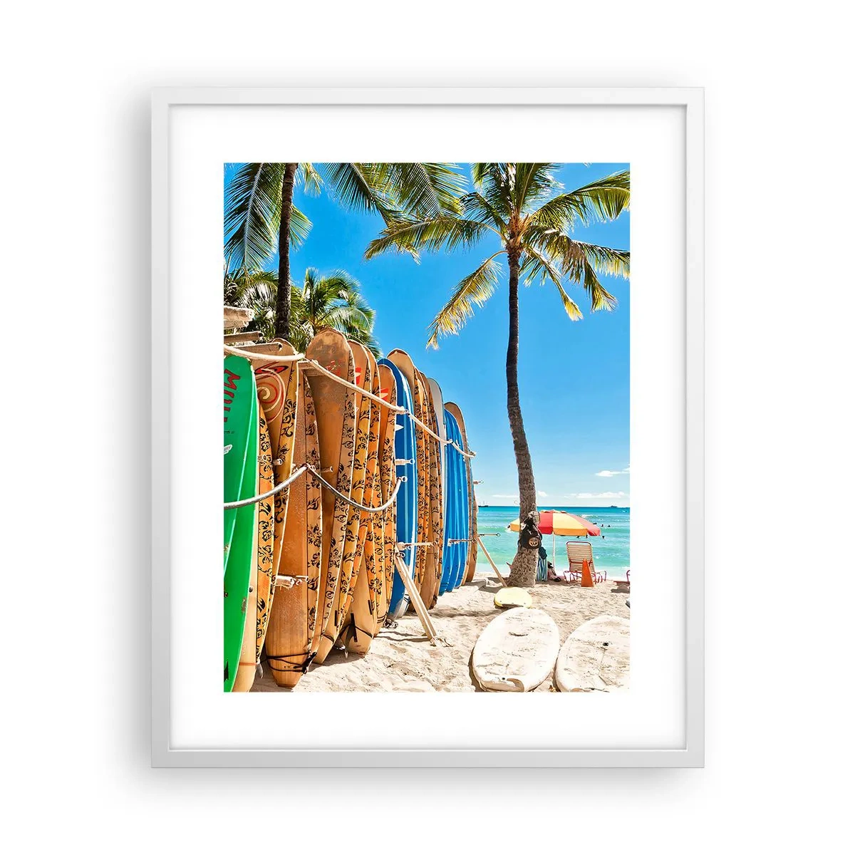 Poster in cornice bianca - Divertimento sotto il sole - 40x50 cm