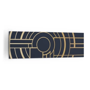 Quadro su tela - Stampe su Tela - Motivo geometrico con linee dorate - 160x50cm - Il giro delle cose - Decorazione murale moderna per soggiorno e camera da letto ARTTOR