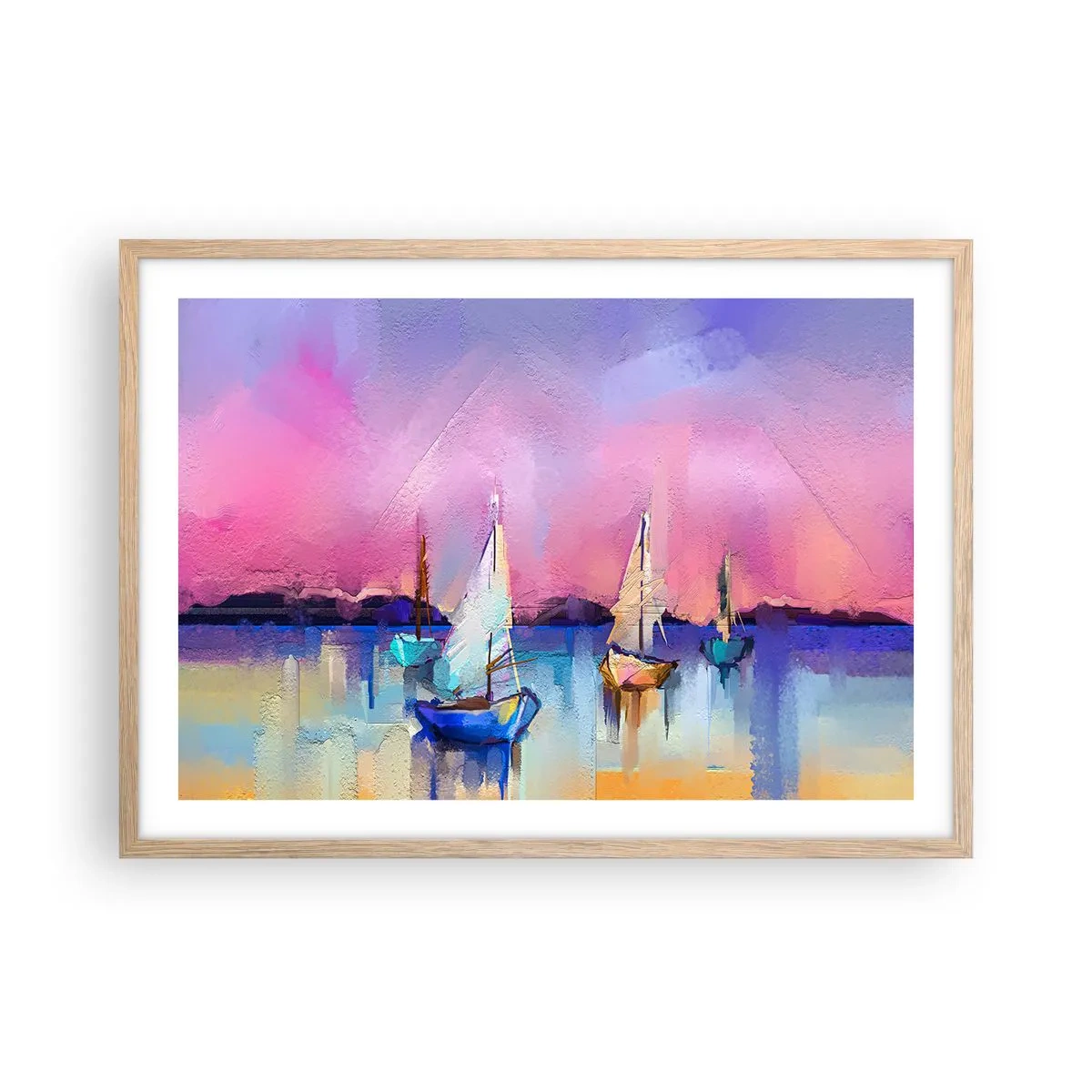 Poster in cornice rovere chiaro - Direzione: mare aperto - 70x50 cm