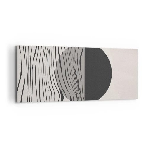 Quadro su tela - Stampe su Tela - Linee astratte e forme geometriche in colori tenui - 120x50cm - Composizione a metà - Decorazione murale moderna per soggiorno e camera da letto ARTTOR