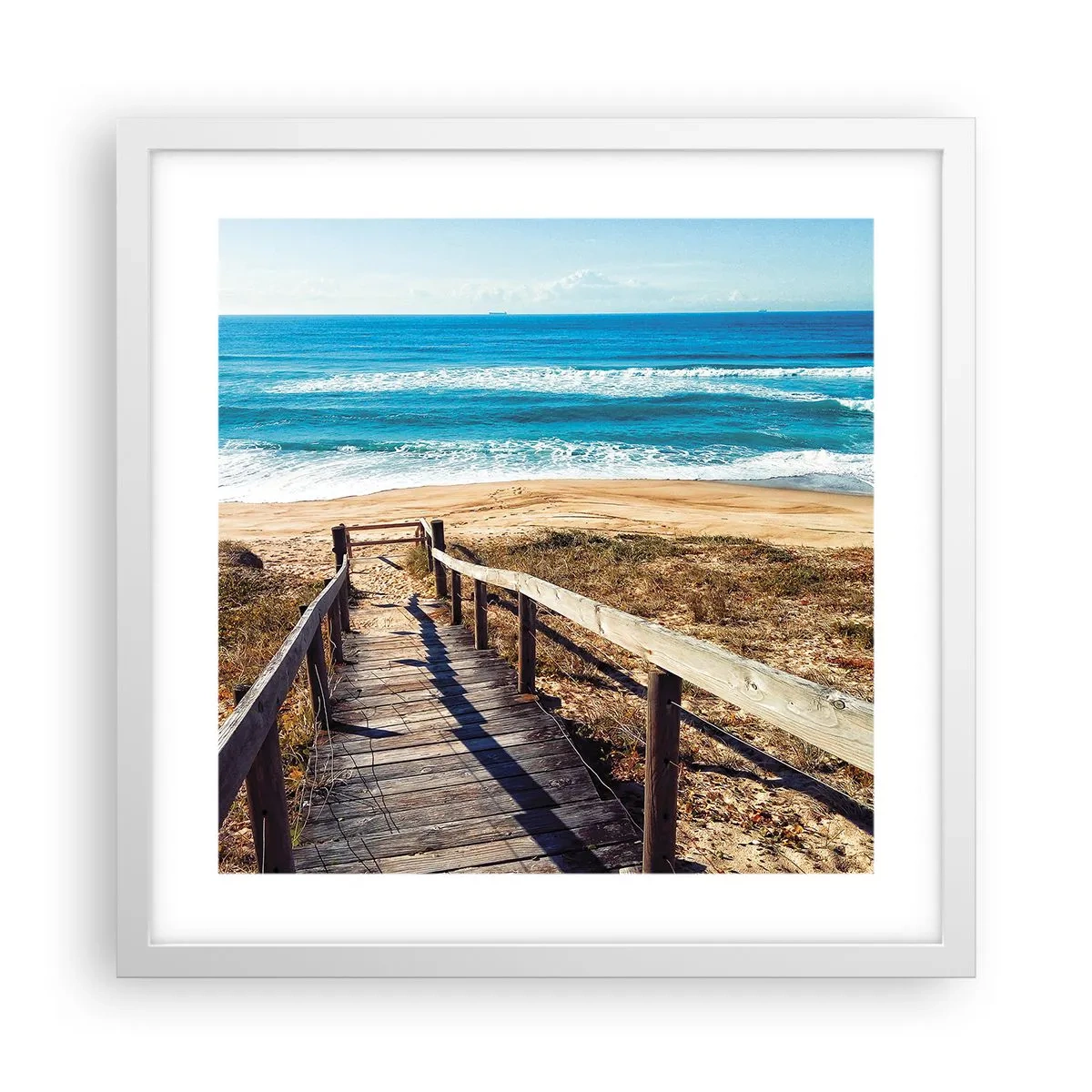 Poster in cornice bianca - Corri! - 40x40 cm