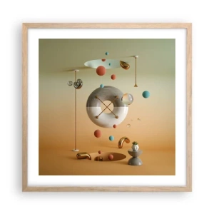 Poster in cornice rovere chiaro - Tutto può succedere - 50x50 cm