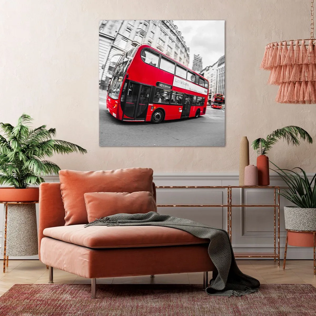 Quadro su tela - Stampe su Tela - Londra tradizionalmente: by bus - 40x40 cm