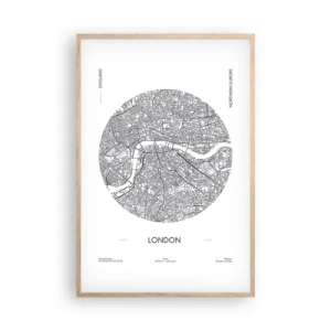 Poster in cornice rovere chiaro - Anatomia di Londra - 61x91 cm