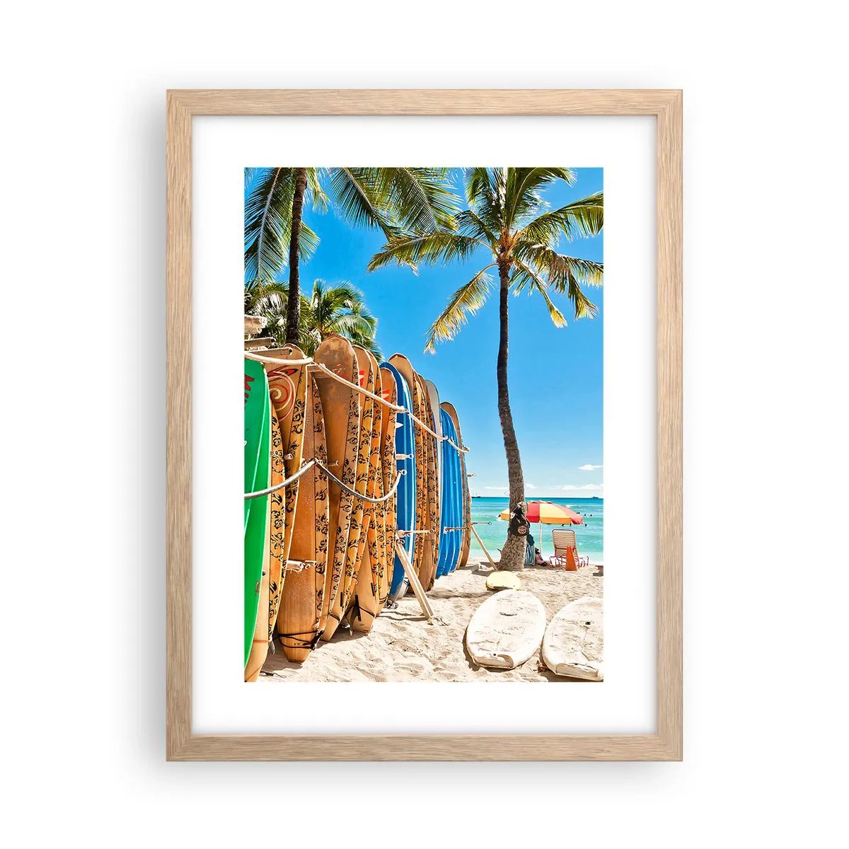 Poster in cornice rovere chiaro - Divertimento sotto il sole - 30x40 cm