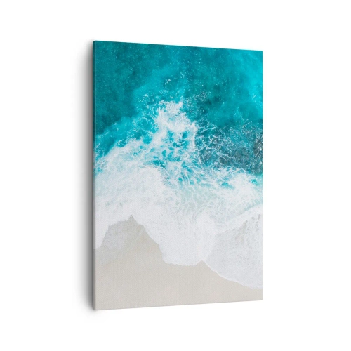 Quadro su tela - Stampe su Tela - Onde turchesi dell'oceano sulla sabbia chiara - 50x70cm - Morbidezza naturale - Decorazione murale moderna per soggiorno e camera da letto ARTTOR
