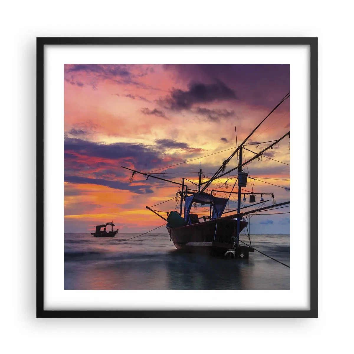 Poster in cornice nera - Sera esotica - 50x50 cm