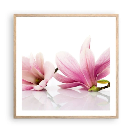 Poster in cornice rovere chiaro - Delicati come un soffio di primavera - 60x60 cm